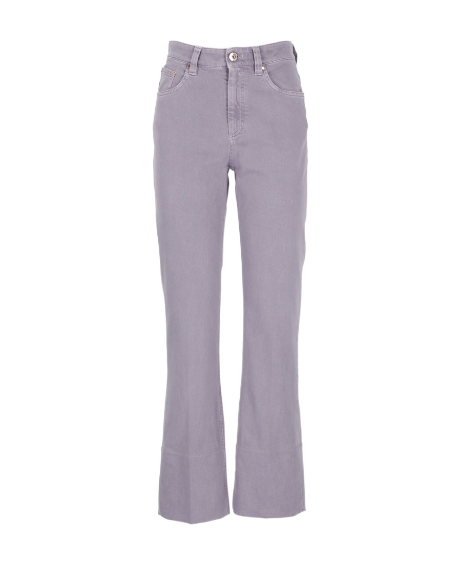 Shop Brunello Cucinelli Pressed-crease Loose-fit Jeans In Gray