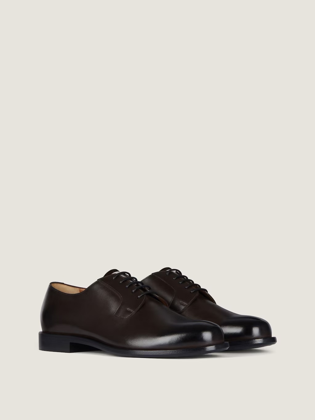 Givenchy Label Derbies In Leather In Brown