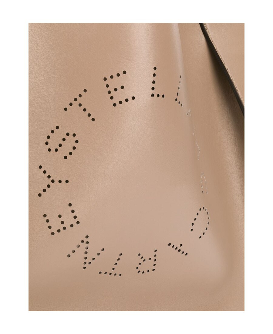 Stella Mccartney Perforated Logo Tote Bag In Brown