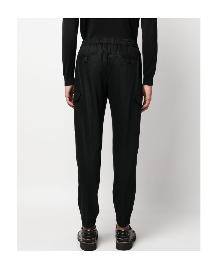 Pt Torino Cargo-pocket Tapered Trousers In Black