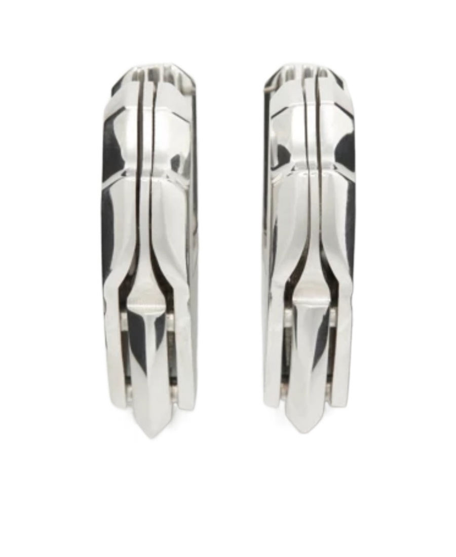 Burberry Shield Pattern Earrings In White