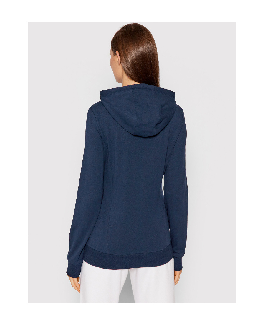 Shop Ea7 Logo Printed Hooded Casual Jacket In Blue