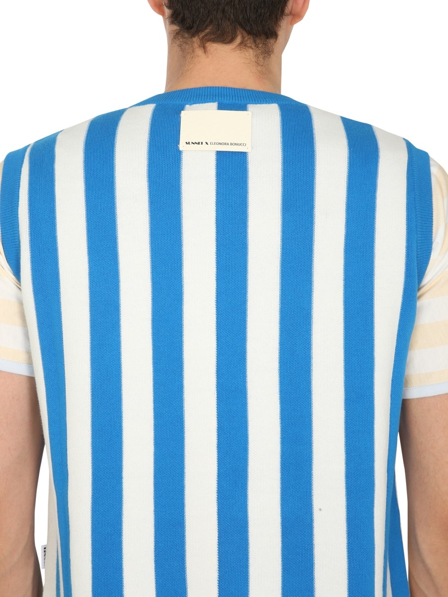 Sunnei Sweater With Striped Pattern In Blue