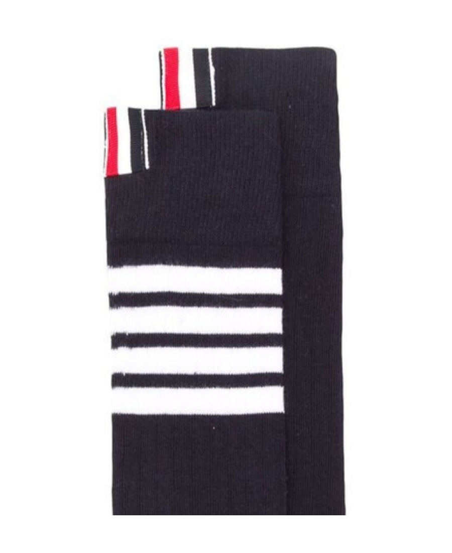 Thom Browne Athletic Mid-calf 4-bar Socks In Black