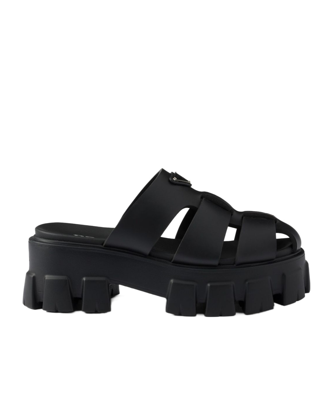 Prada Monolith Platform Fisherman Sandals In Black