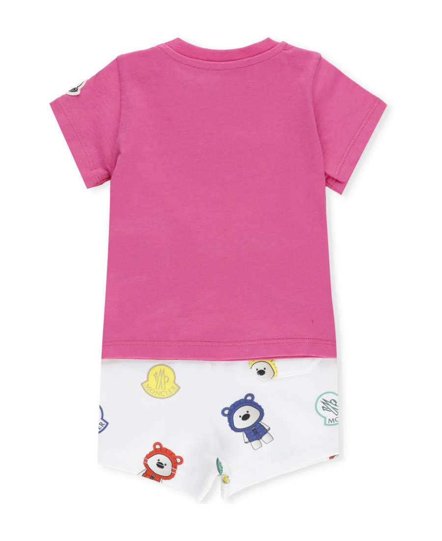 Moncler Jersey Cotton Set In Pink