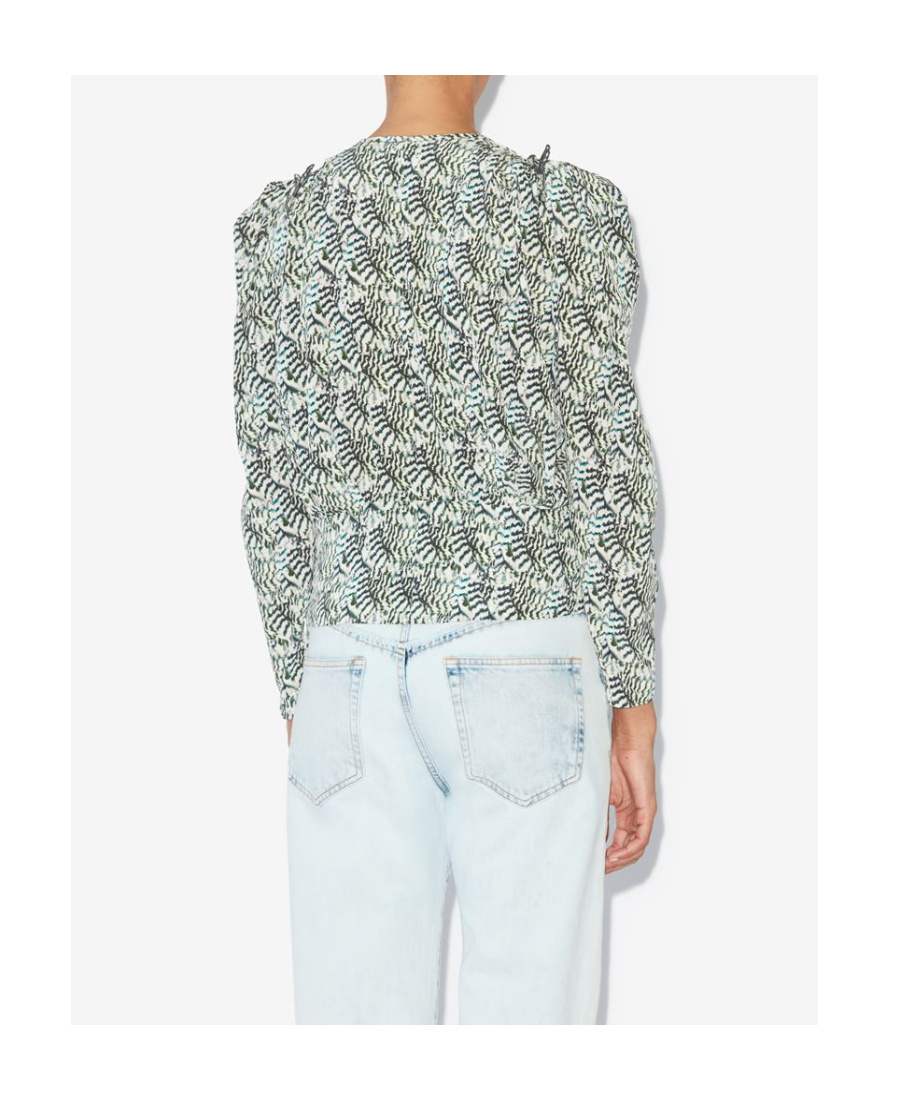 Isabel Marant Long-sleeved Printed Shirt In Gray