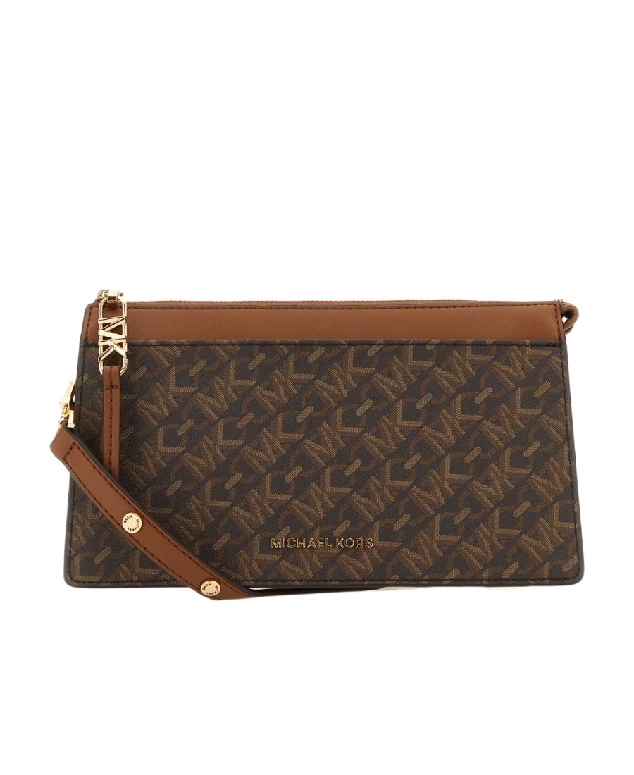 Michael Michael Kors Monogram-jacquard Crossbody Bag In Green
