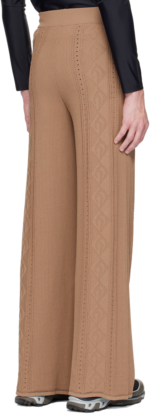 Marine Serre Logo Casual Pants In Brown
