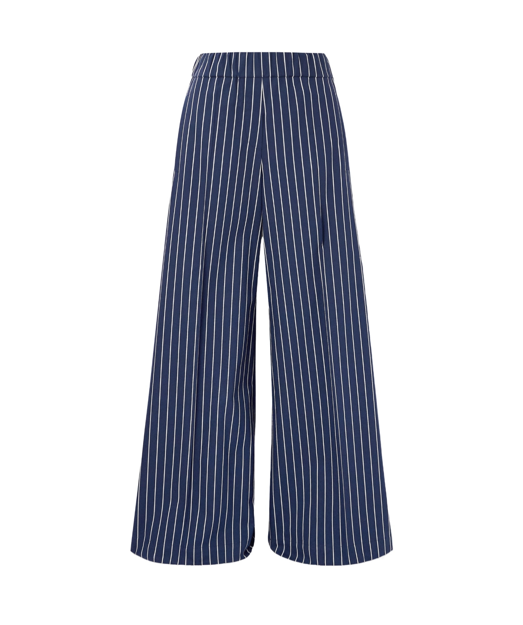 Brunello Cucinelli Striped Cotton And Silk-blend Twill Wide-leg Pants In Blue