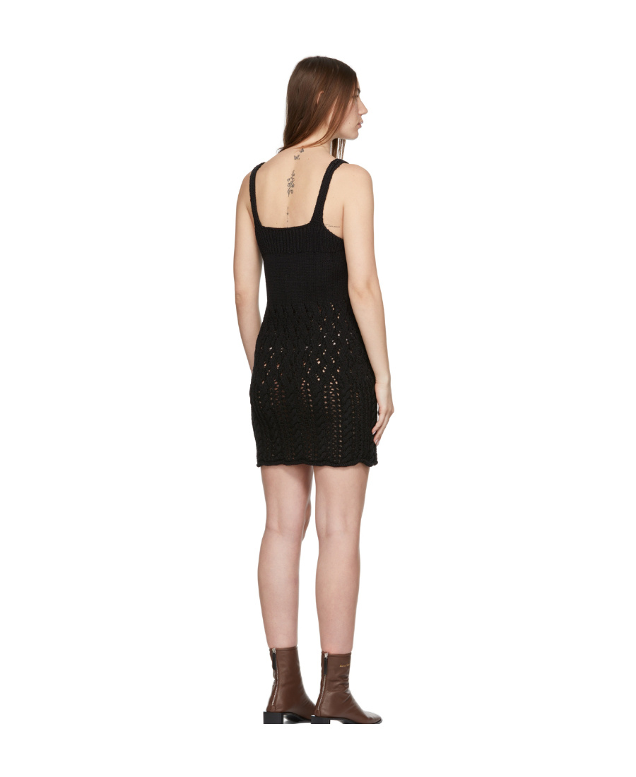 Acne Studios Sleeveless Cotton Knit Mini Dress In Black