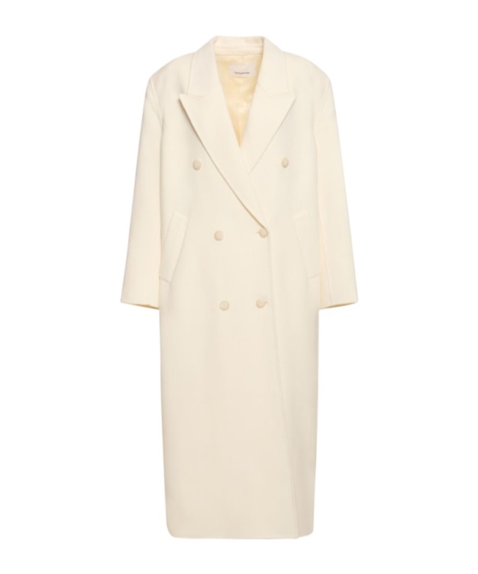 THE FRANKIE SHOP GAIA DOUBLE BREAST WOOL BLEND LONG COAT