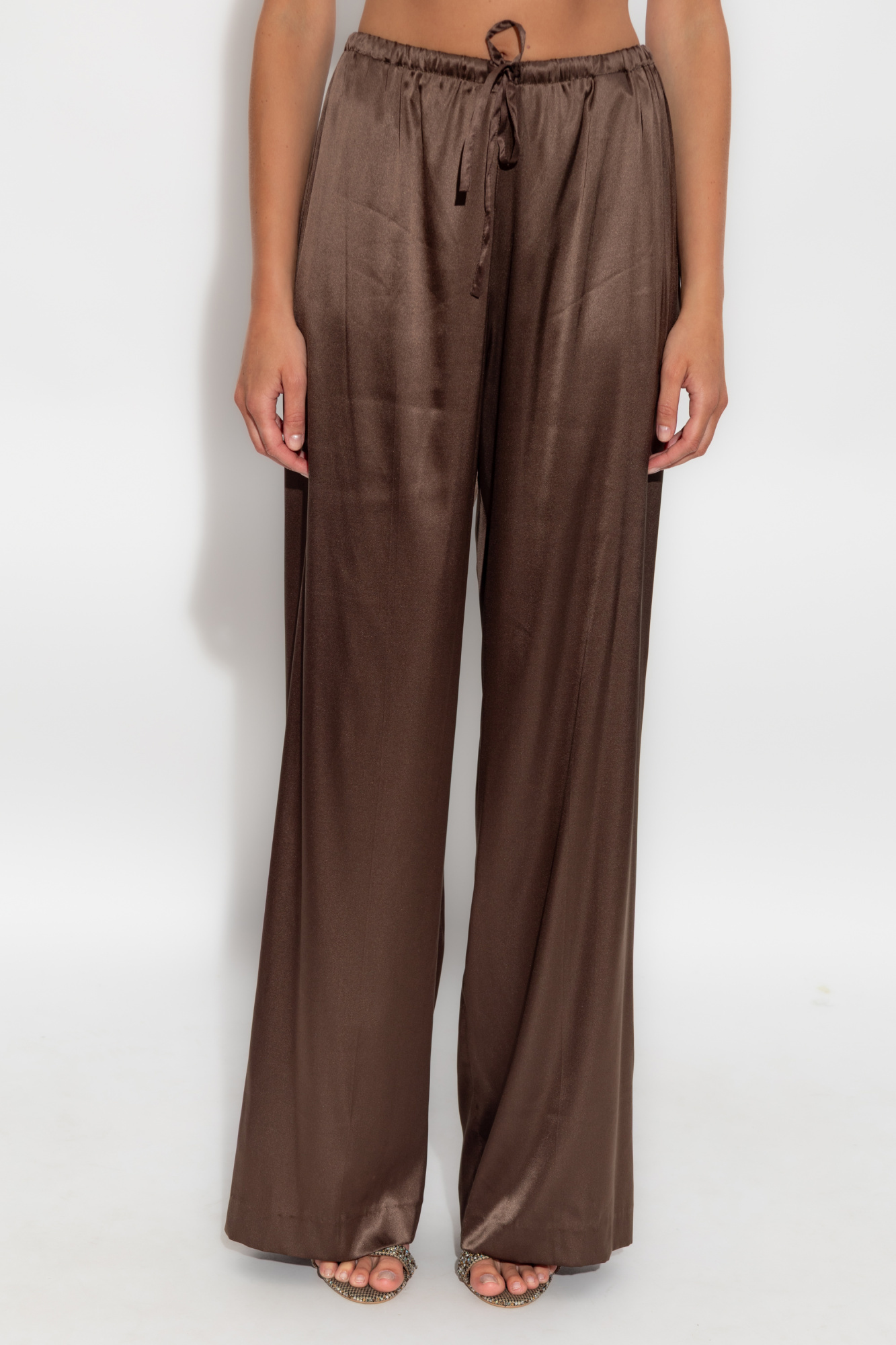 Dries Van Noten Drawstring Casual Pants In Brown