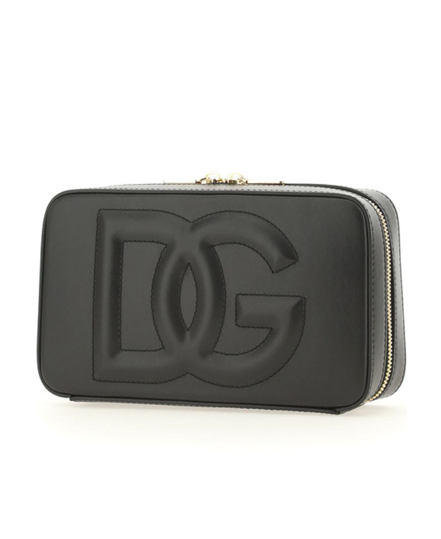 Dolce & Gabbana Embossed-logo Cross-body Bag In Black