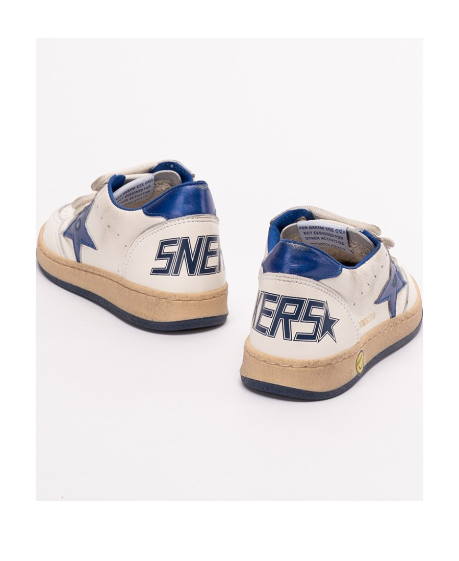 Golden Goose White June Sneakers For Kids With Star And Logo