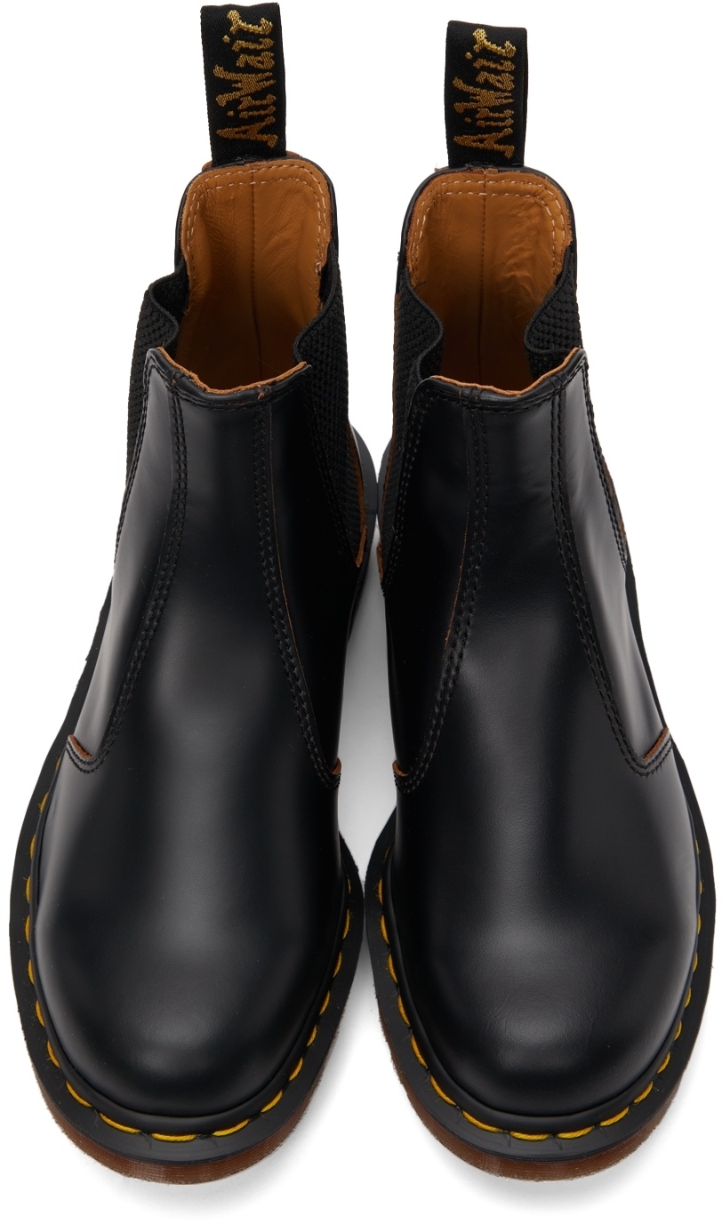 Dr. Martens' Vintage Round-toe Leather Boots In Black