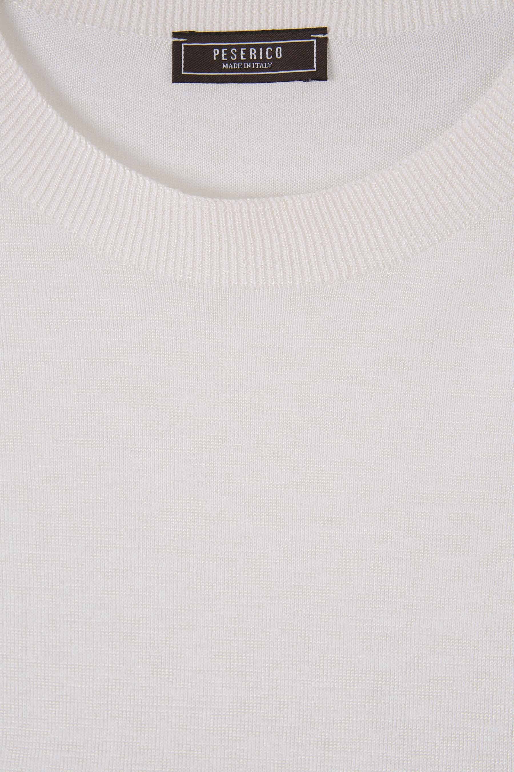 Shop Peserico Round-collar Short-sleeve Sweater In White