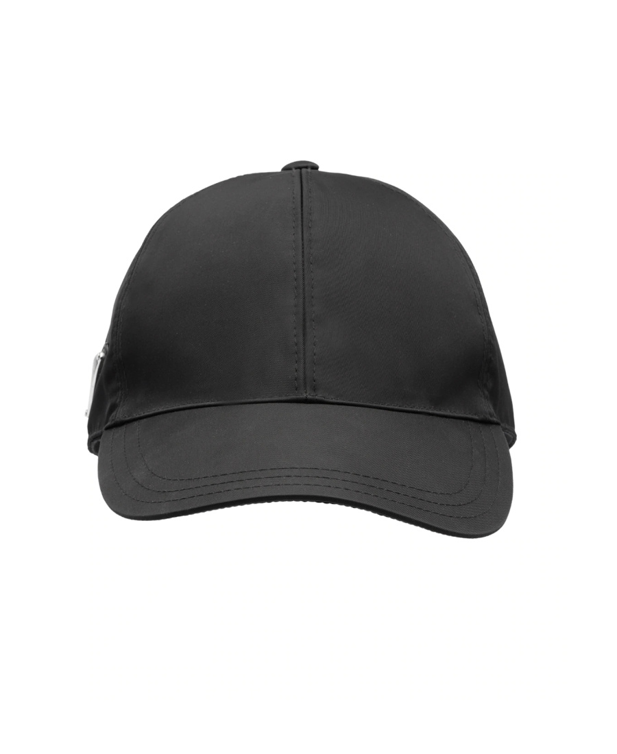 Prada Logo Plaque Baseball Cap In Black