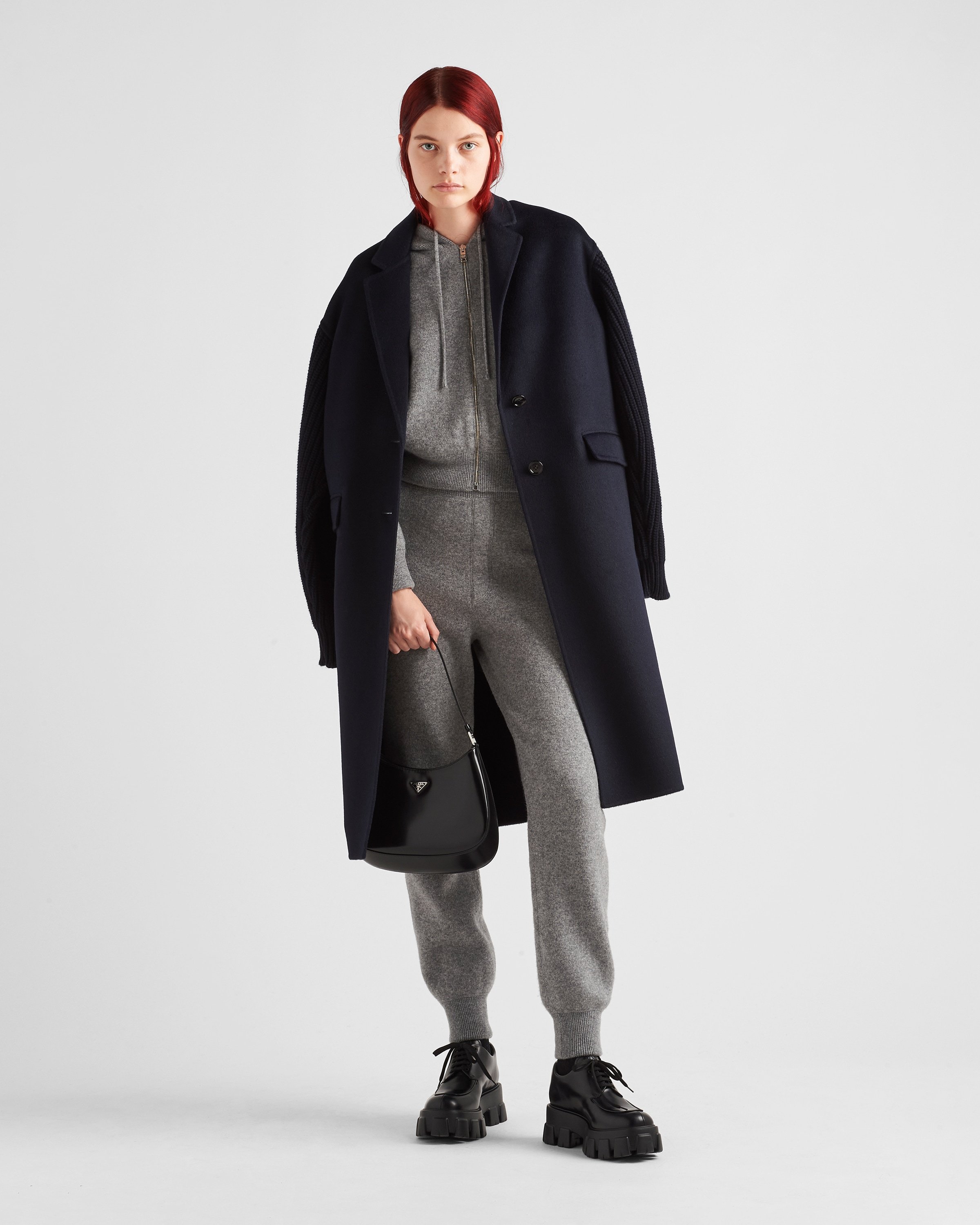 Prada Logo-patch Track Pants In Grey