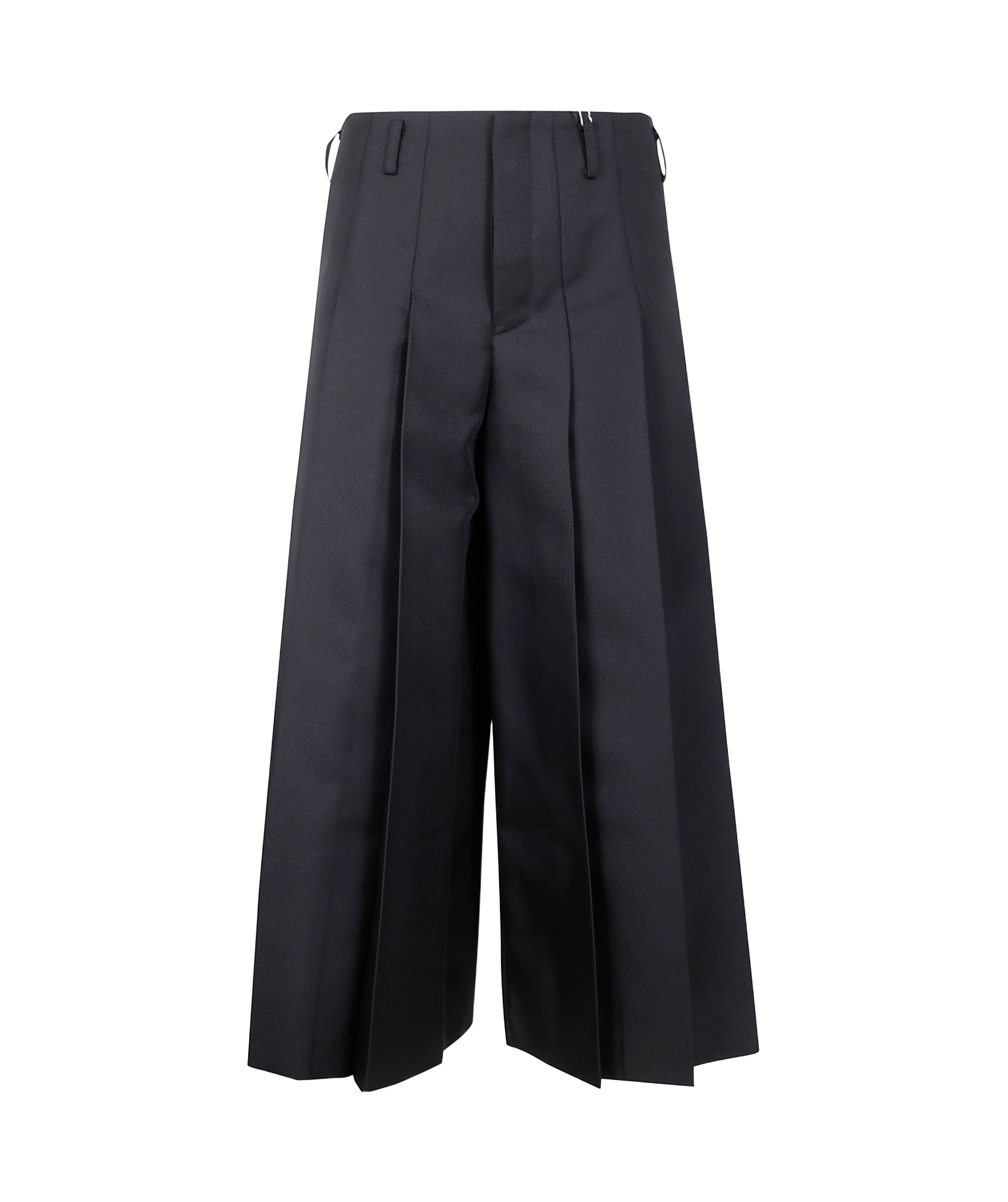 Comme Des Garçons Trousers With Pleated Design And Belt Loops In Black