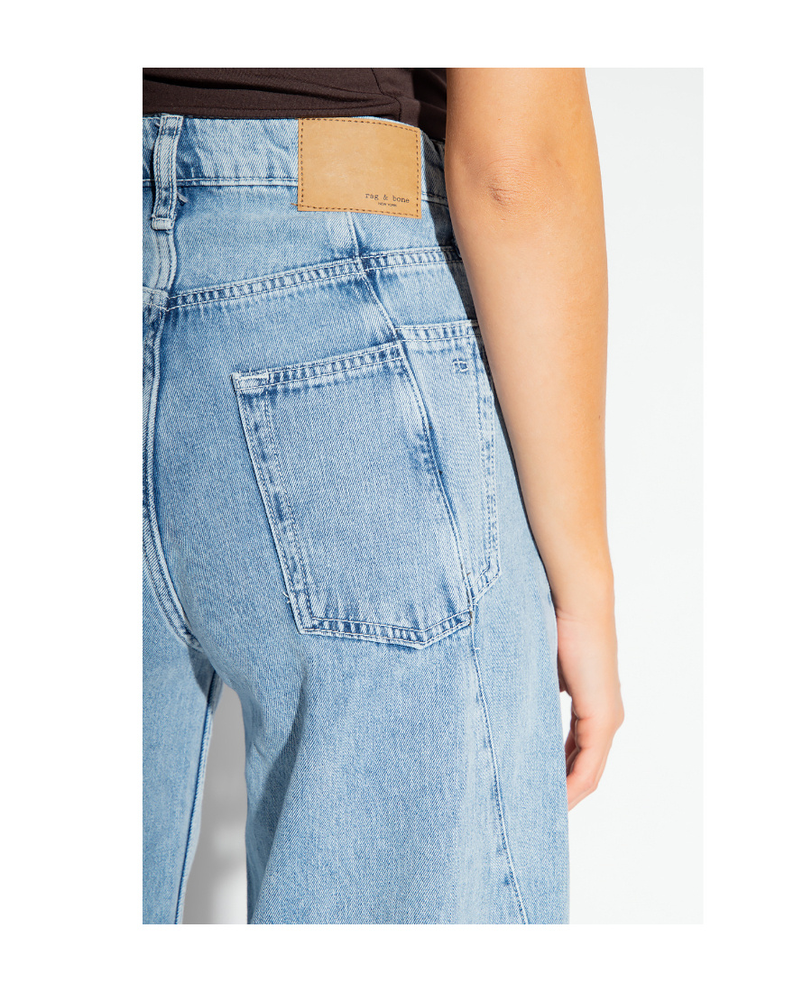 Rag & Bone Seam-detail Wide-leg Jeans In Blue