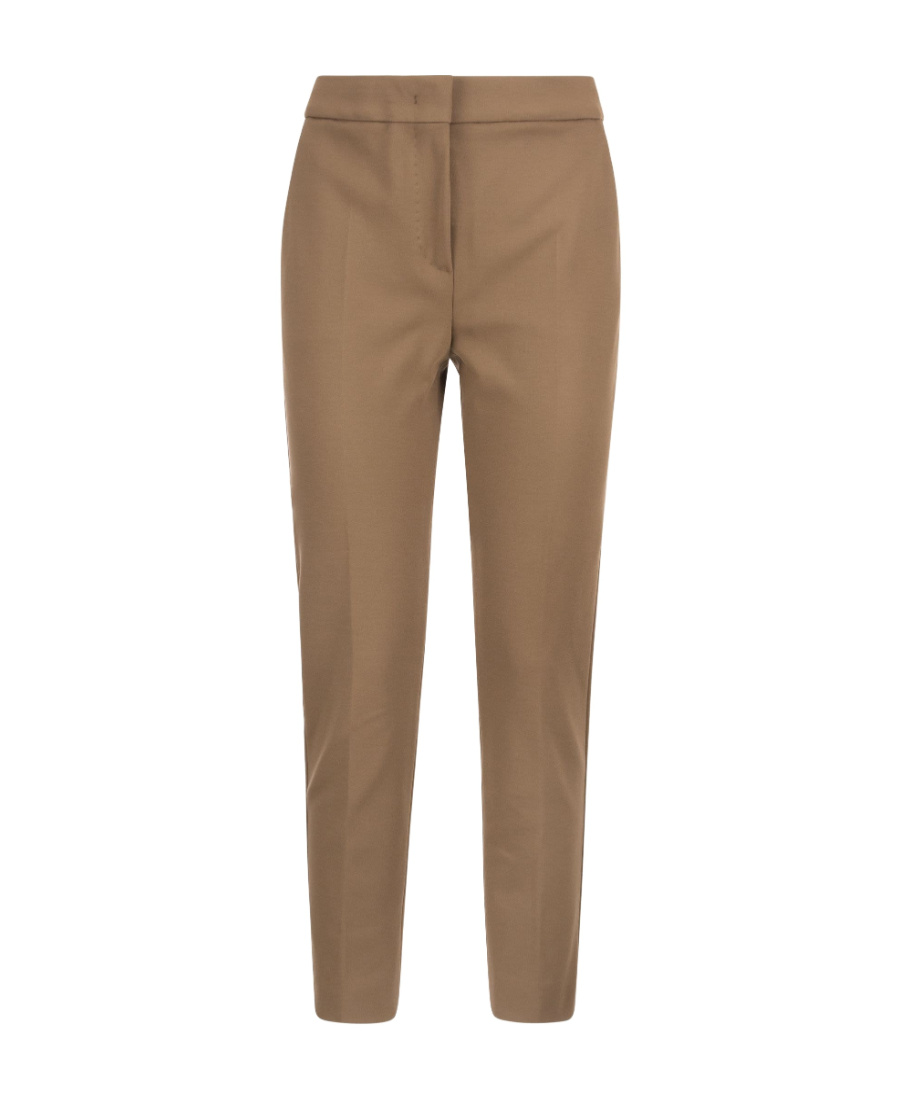 Max Mara Slim Cut Straight Leg Trousers In Brown