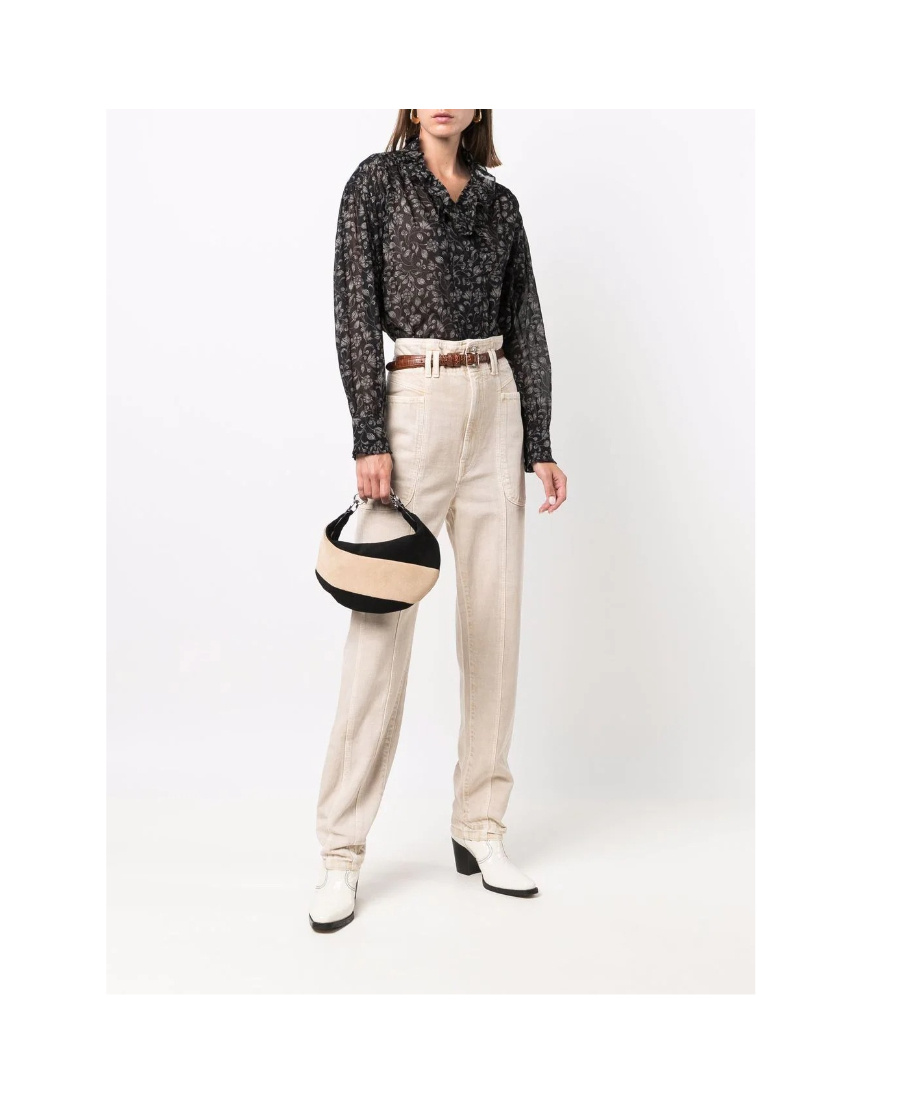 Shop Isabel Marant Étoile Color Stitching Jeans In Nude