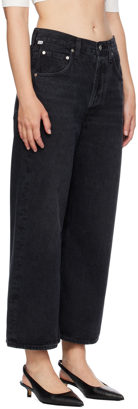 Citizens Of Humanity Black Gaucho Vintage Wide Leg Jeans In Black