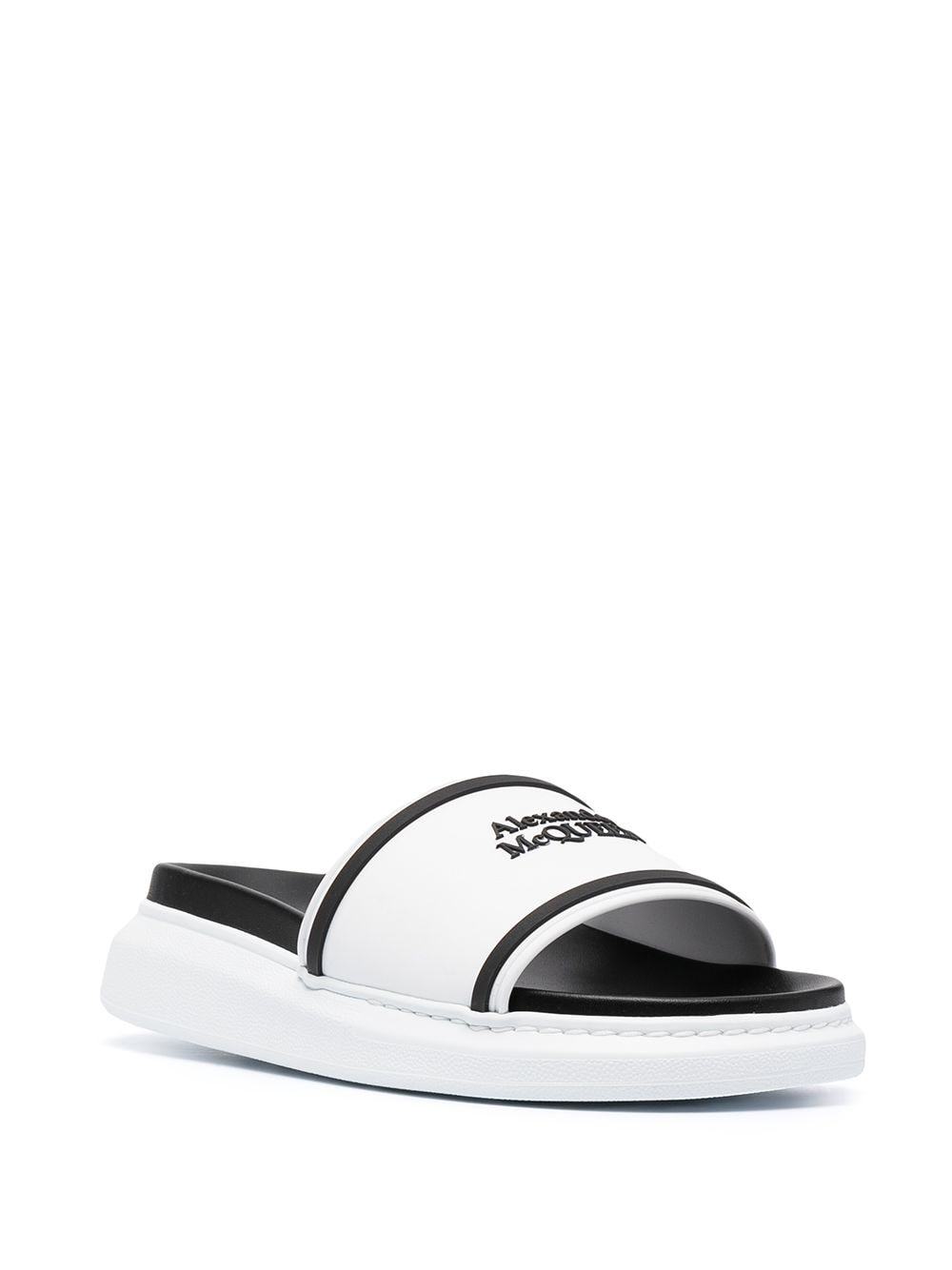 Alexander Mcqueen Debossed Logo Slides In Black