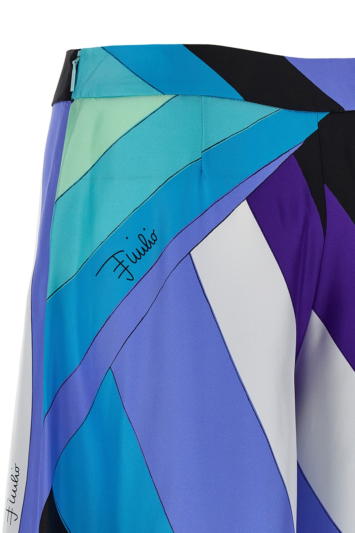 Pucci Iride Macro-print Silk Trousers In Verde Lilla In Multi