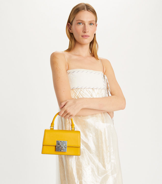 Tory Burch Bon Bon Leather Tote Bag In Orange