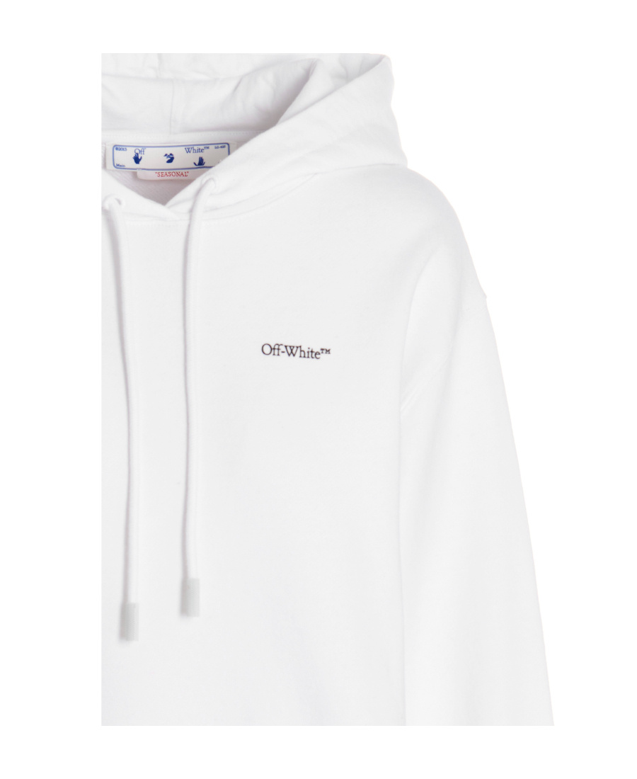 Off-white Arrows-motif Organic-cotton Hoodie In White