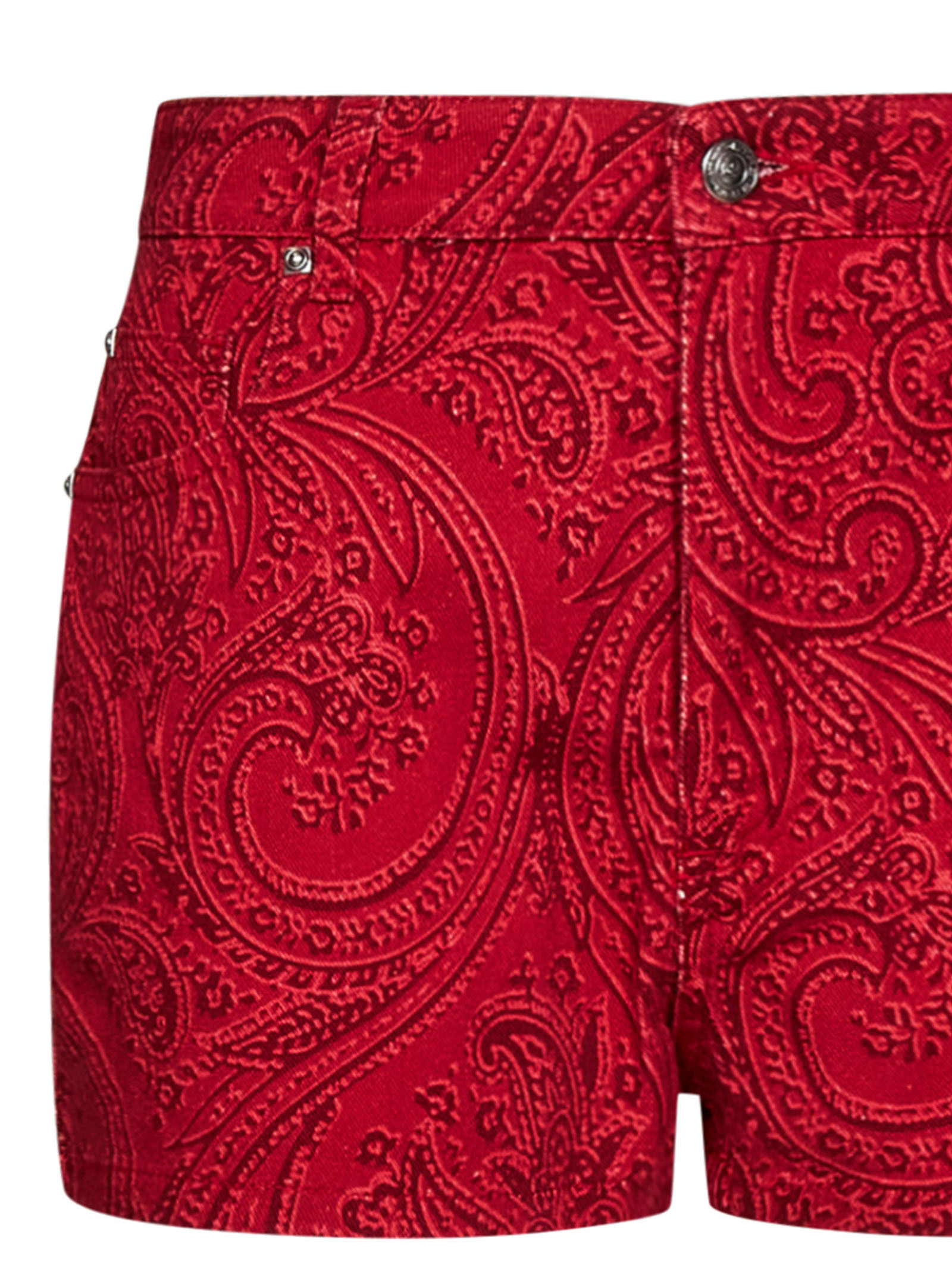 Etro Women Paisley Print Shorts In Red