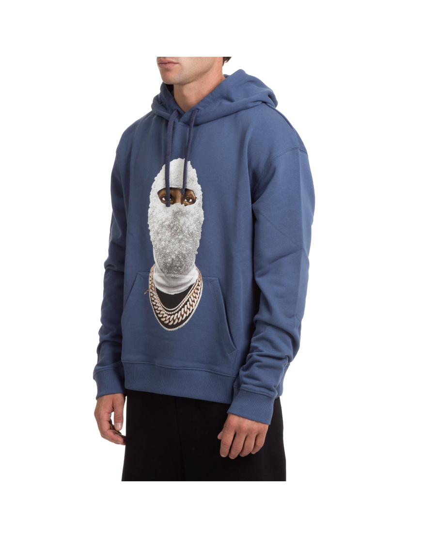 Ih Nom Uh Nit Gold Face Print Hoodie In Blue