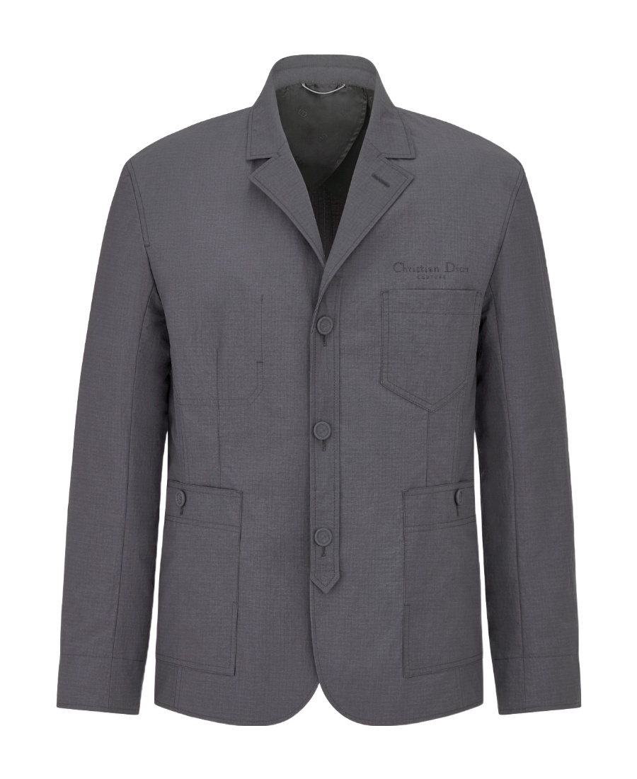 Dior Logo Suit Jacket In Gray