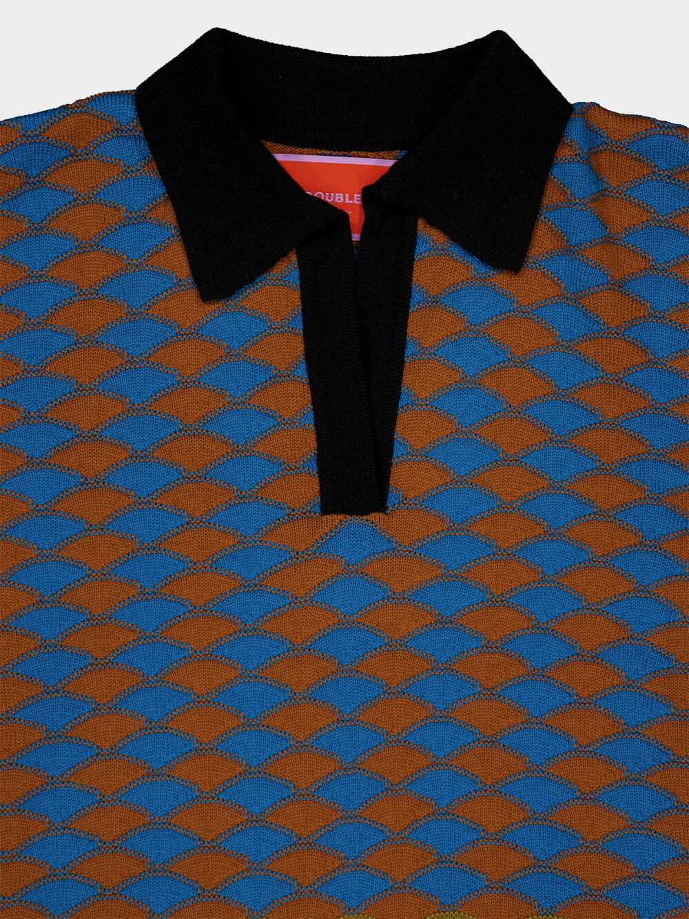 La Doublej Geometric-pattern Wool Top In Multi