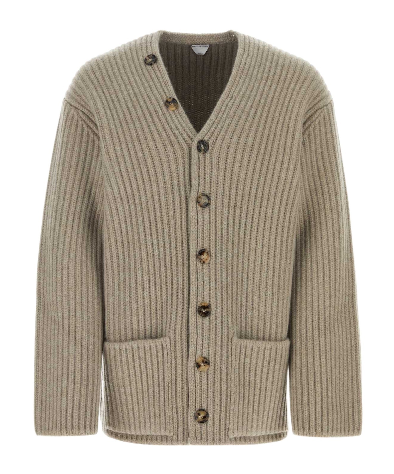 Bottega Veneta Cappuccino Wool Blend Cardigan In Nude