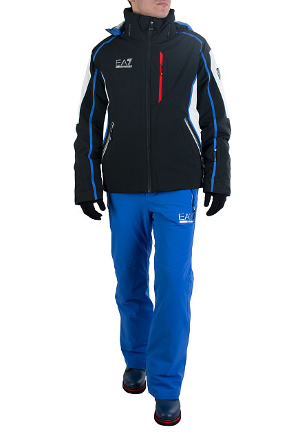 Ea7 Zipper Casual Jacket In Black