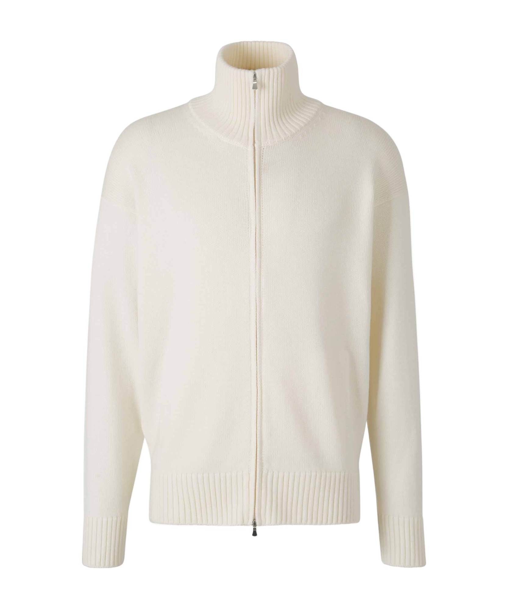 Gran Sasso High-neck Zip-up Cardigan In White