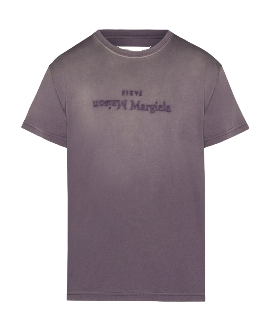 Maison Margiela Reverse Logo-print Cotton T-shirt In Purple