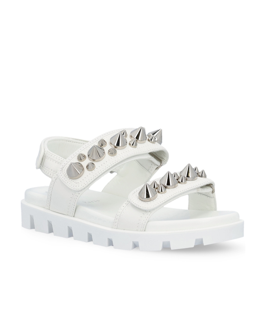 Christian Louboutin Pinned Flat Sandals In White