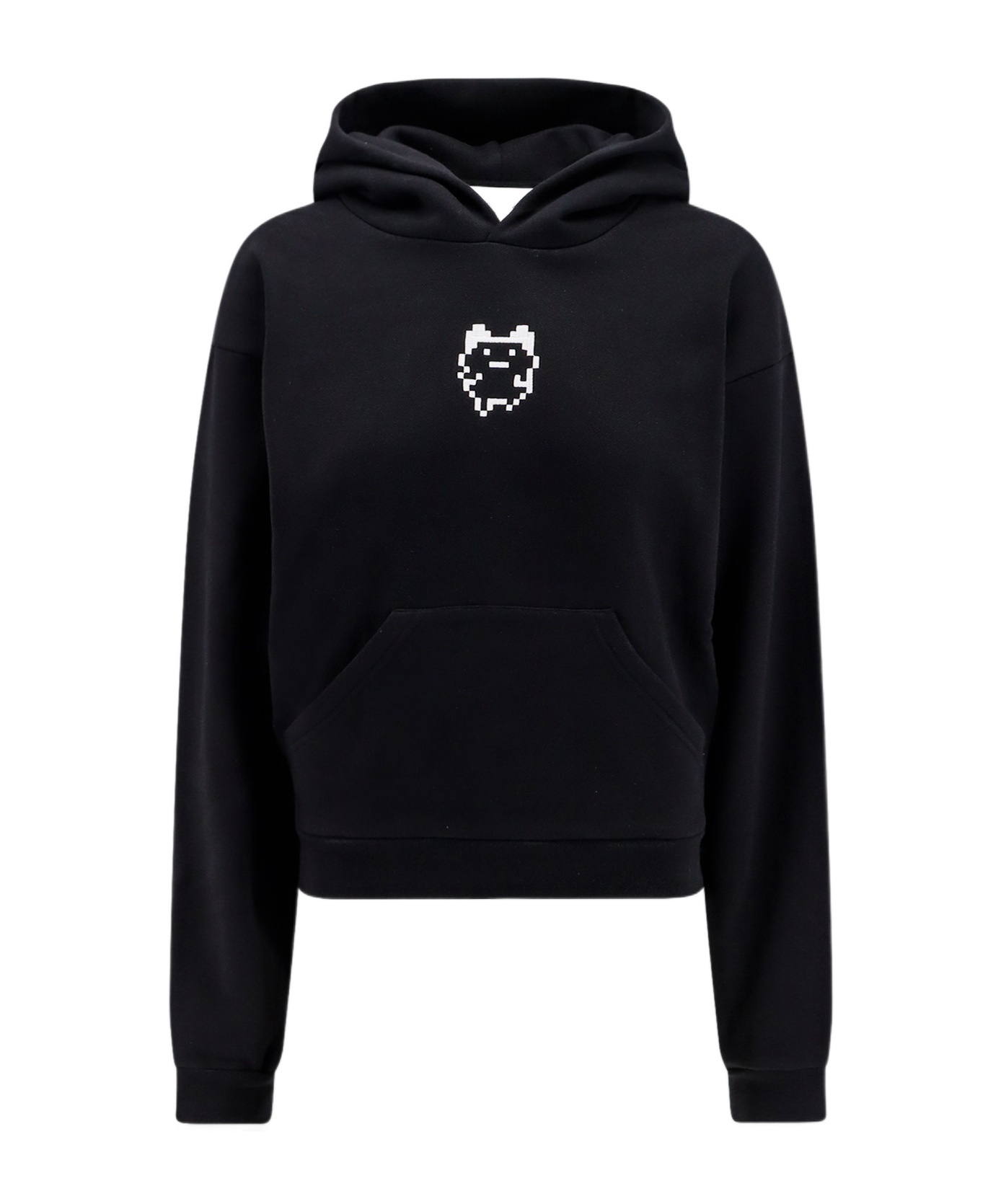 Coperni Organic Cotton Hooded Sweatshirt Featuring Embroidery In Black
