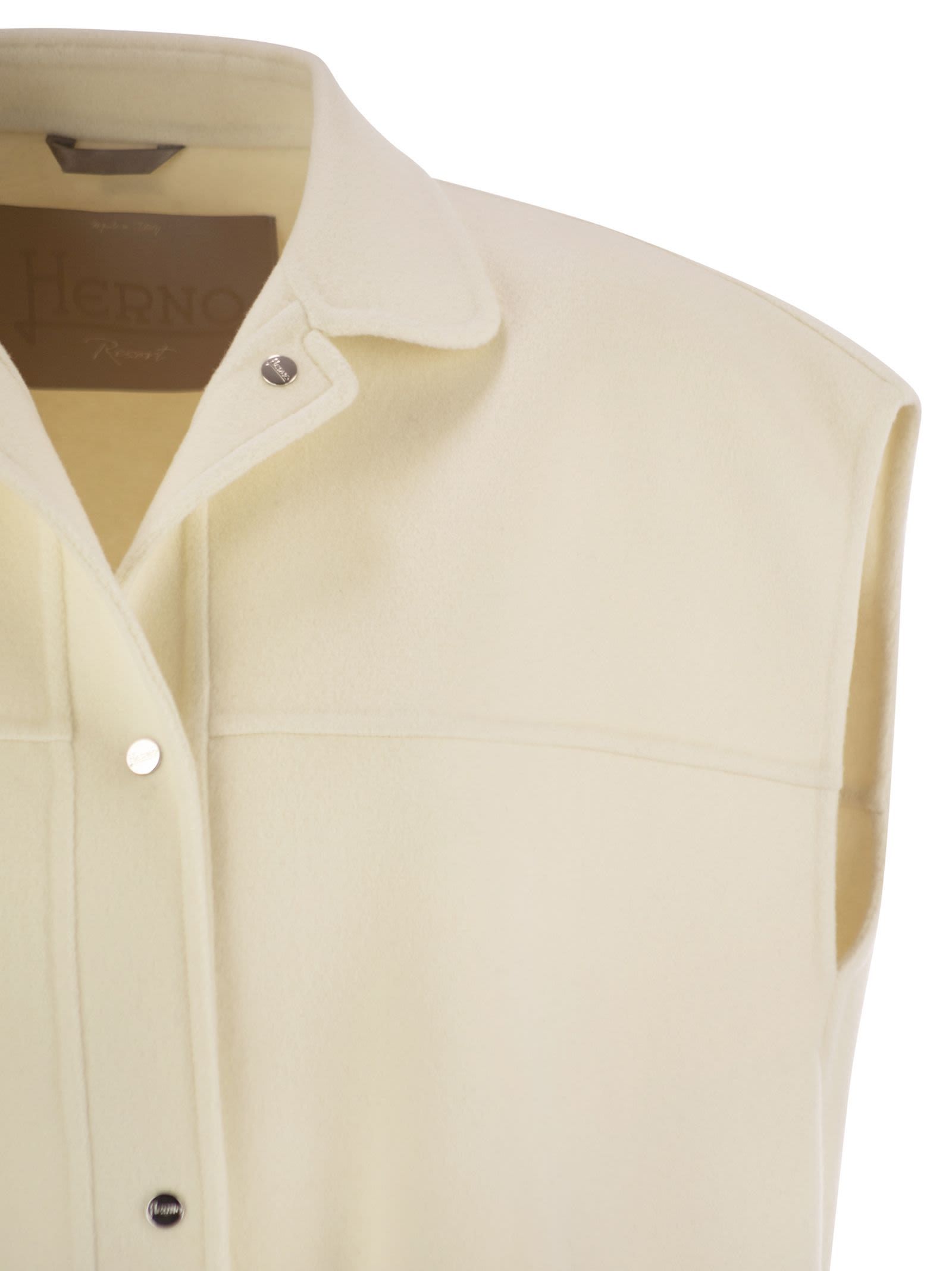 Herno Double Wool Waistcoat In Neutral