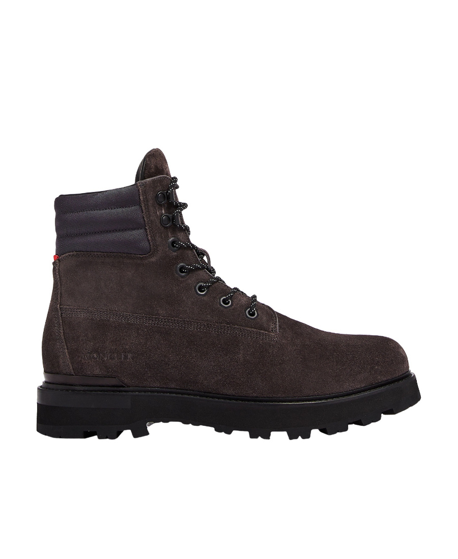 Moncler Front Lace-up Boots In Gray