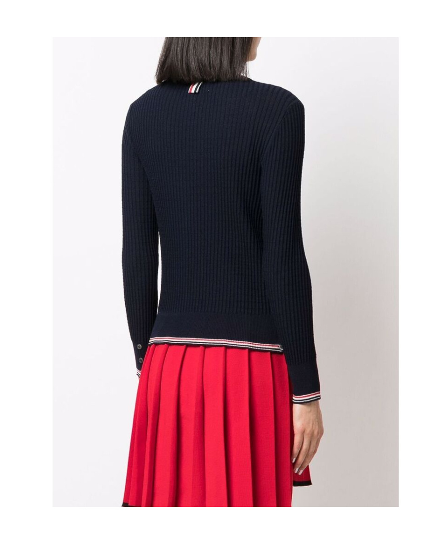 Thom Browne Rwb-stripe Cardigan In Blue