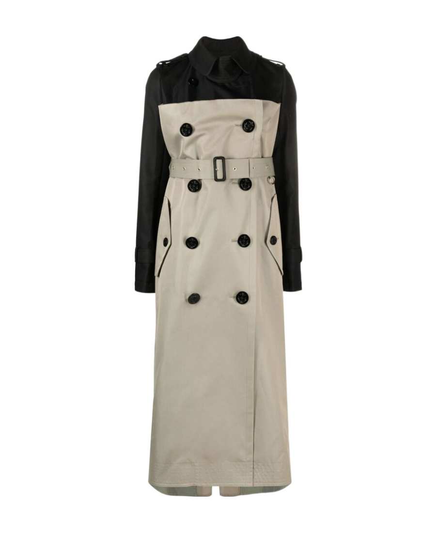 Sacai Belted Shirt Dress In Nude