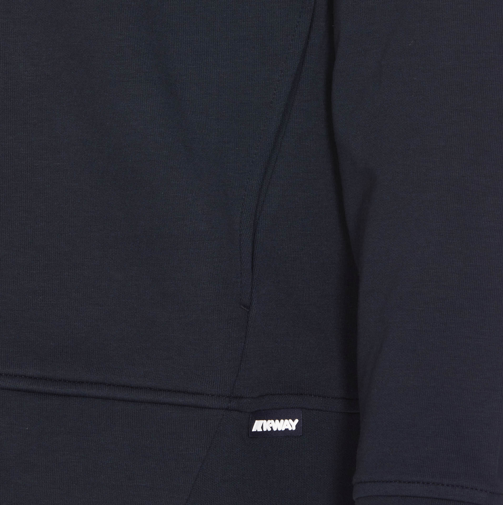 K-way Short High Neck Ribbed Cuffs Jacket In Blue