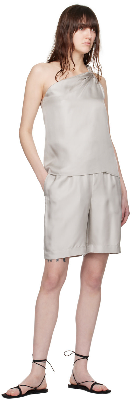 Loulou Studio Gray Zinia Shorts In White