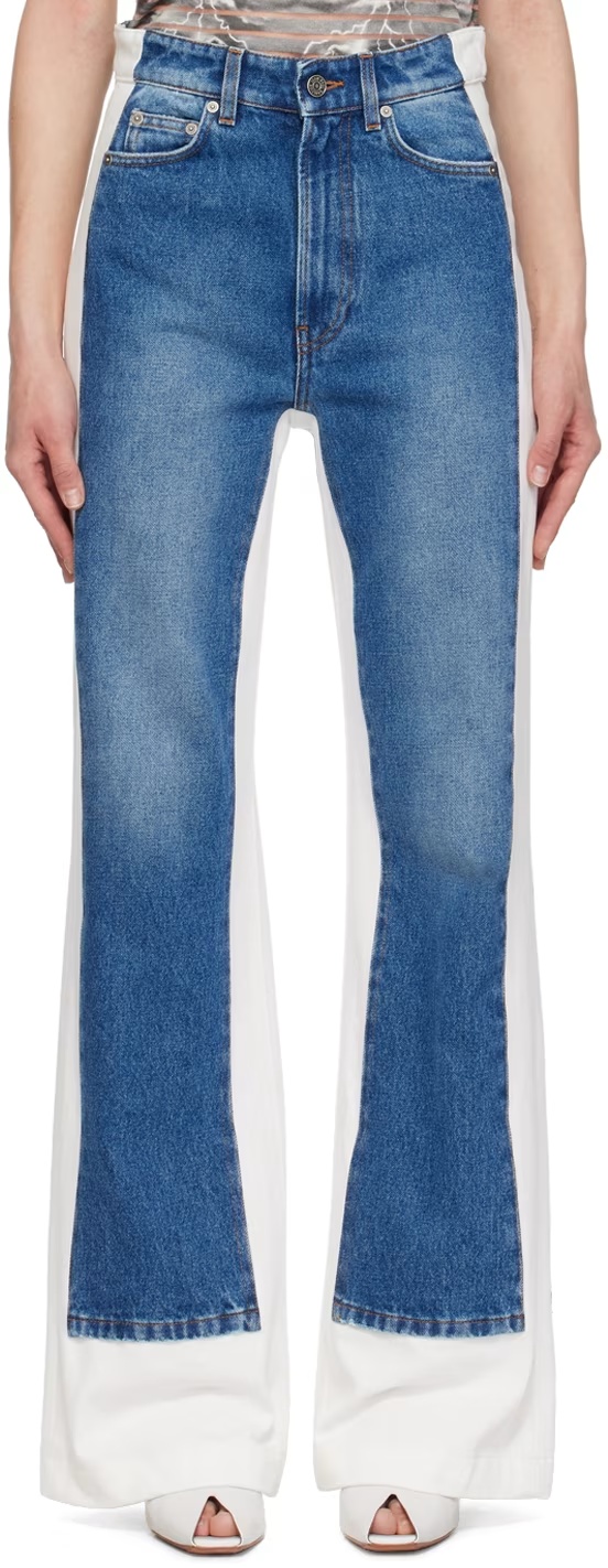 Jean Paul Gaultier Paneled Jeans In Blue