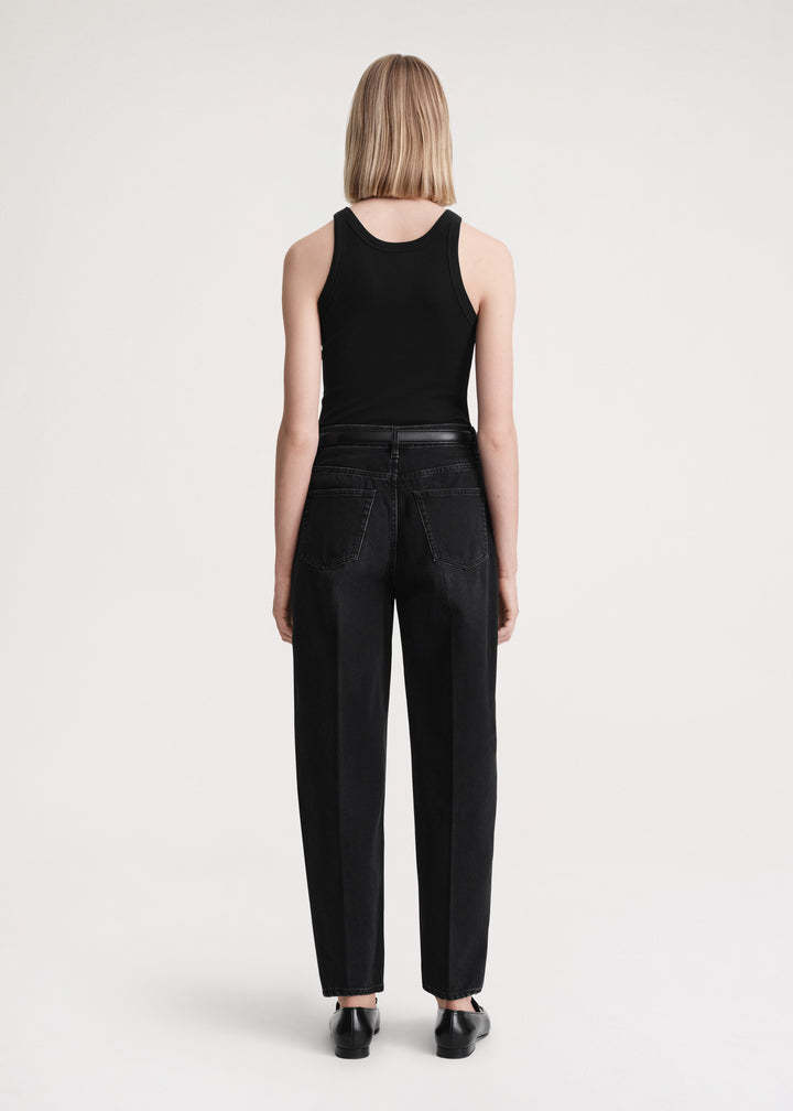 Totême Faded-effect Tapered-leg Jeans In Black